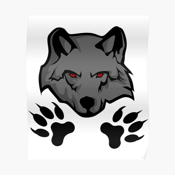 "Black Wolf With Blue Eyes (5)" Poster for Sale by CustomsBotre Redbubble