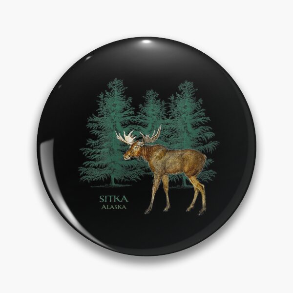 Item preview, Womens Sitka Alaska Moose Lovers Trees Vintage-Look Souvenir V-Neck designed and sold by terrellmbeang.