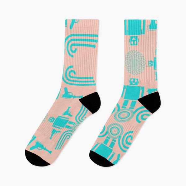 Item preview, Robots Rayguns Cyber Mid Mod Retro Vintage Old School 80s 90s Neon Grey designed and sold by Shayna Westfall.