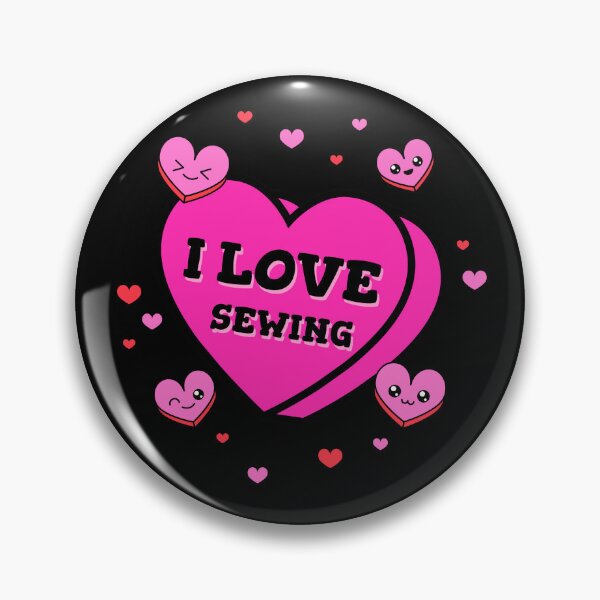 Item preview, I love sewing -- hearts winking smiling designed and sold by glitchman2.