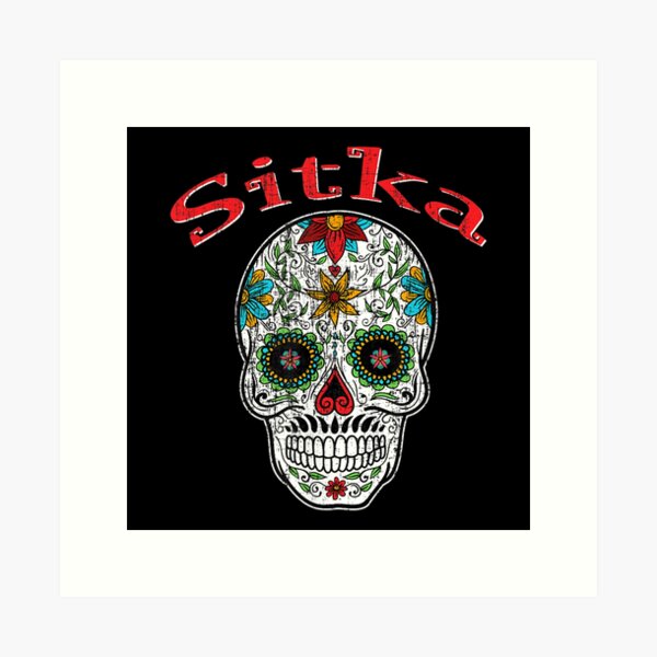 Item preview, Retro Sitka Alaska Trendy Sugar Skull designed and sold by terrellmbeang.