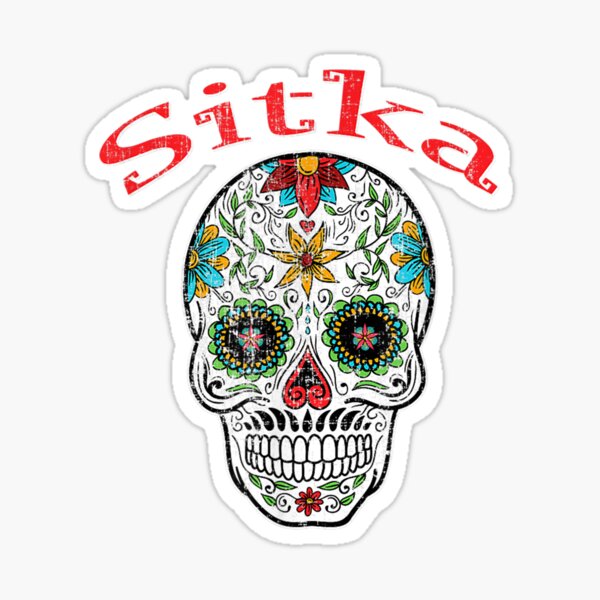 Item preview, Retro Sitka Alaska Trendy Sugar Skull designed and sold by terrellmbeang.