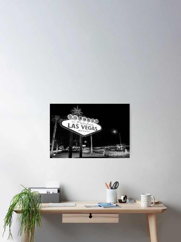 Welcome to Fabulous Las Vegas - Neon Sign in Black and White