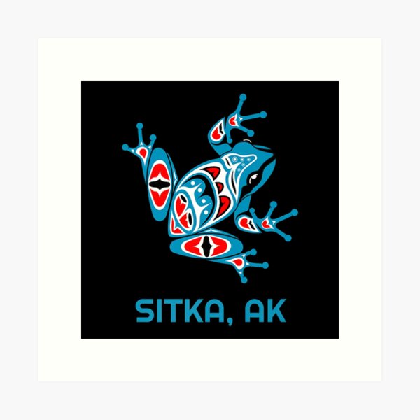 Item preview, Sitka Alaska Blue Red Frog PNW Indian Art Native American Premium designed and sold by terrellmbeang.