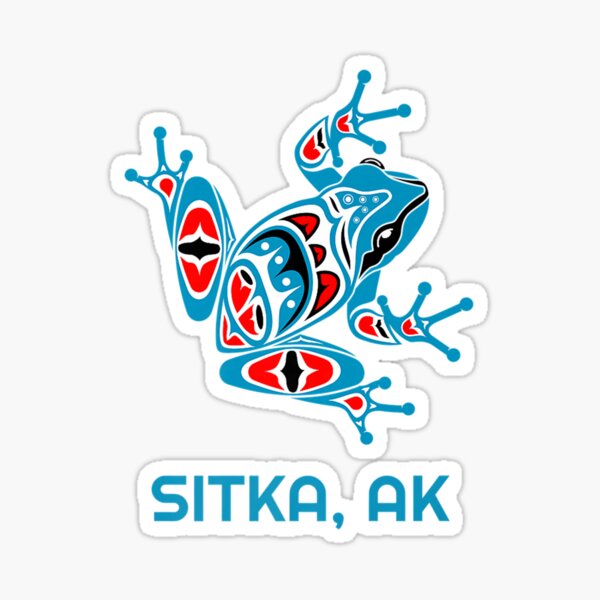 Item preview, Sitka Alaska Blue Red Frog PNW Indian Art Native American Premium designed and sold by terrellmbeang.