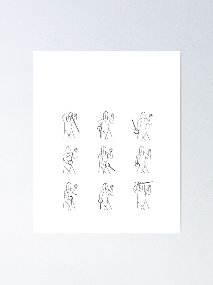 "Fencing parry chart" Poster by HazeDogArt Redbubble