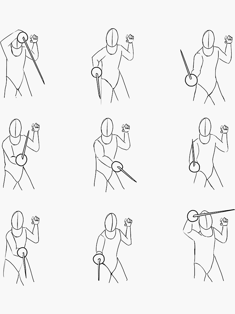 "Fencing parry chart" Sticker by HazeDogArt Redbubble