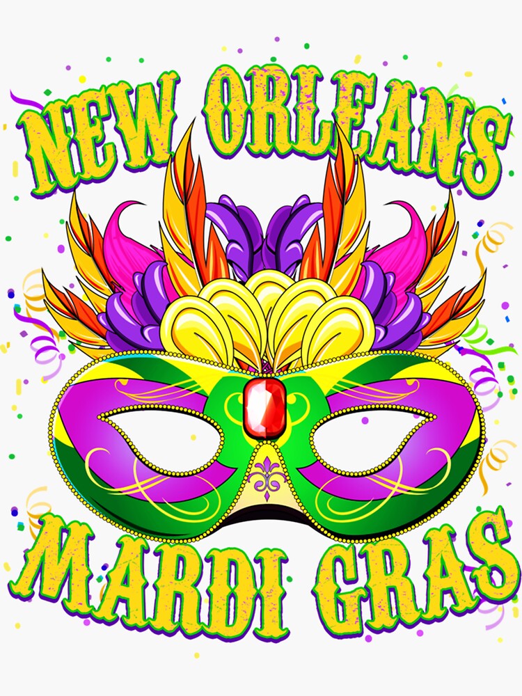 "Mardi Gras Parade New Orleans Mardi Gras " Sticker by LaughtonGBs Redbubble