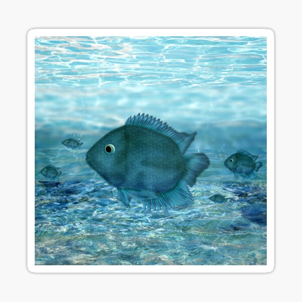 Blue fish in underwater Sticker
