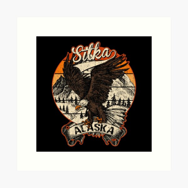 Item preview, Sitka Alaska Bald Eagle Retro Vintage Aesthetic designed and sold by terrellmbeang.