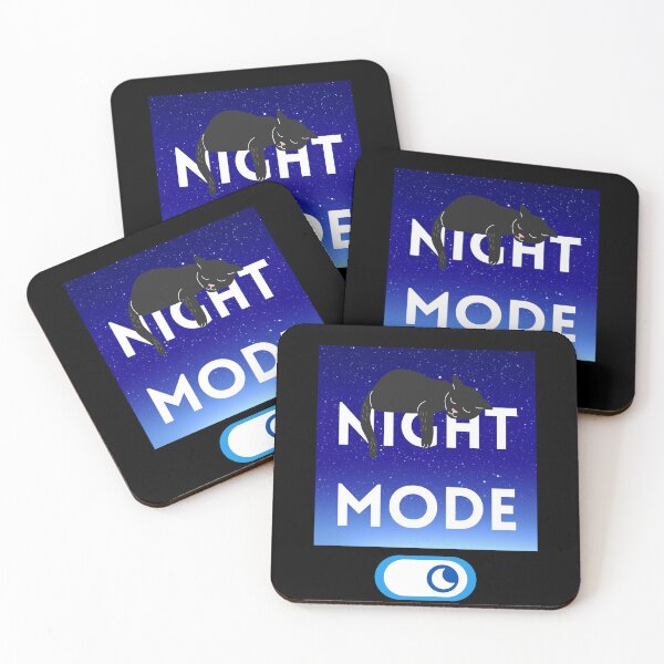 Item preview, Night Mode, Sleeping Cute Black Cat, Blue Night Sky designed and sold by quinellie.