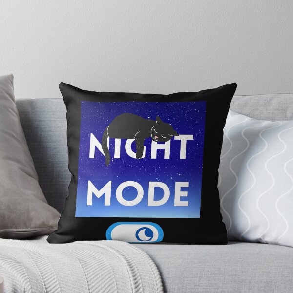 Item preview, Night Mode, Sleeping Cute Black Cat, Blue Night Sky designed and sold by quinellie.