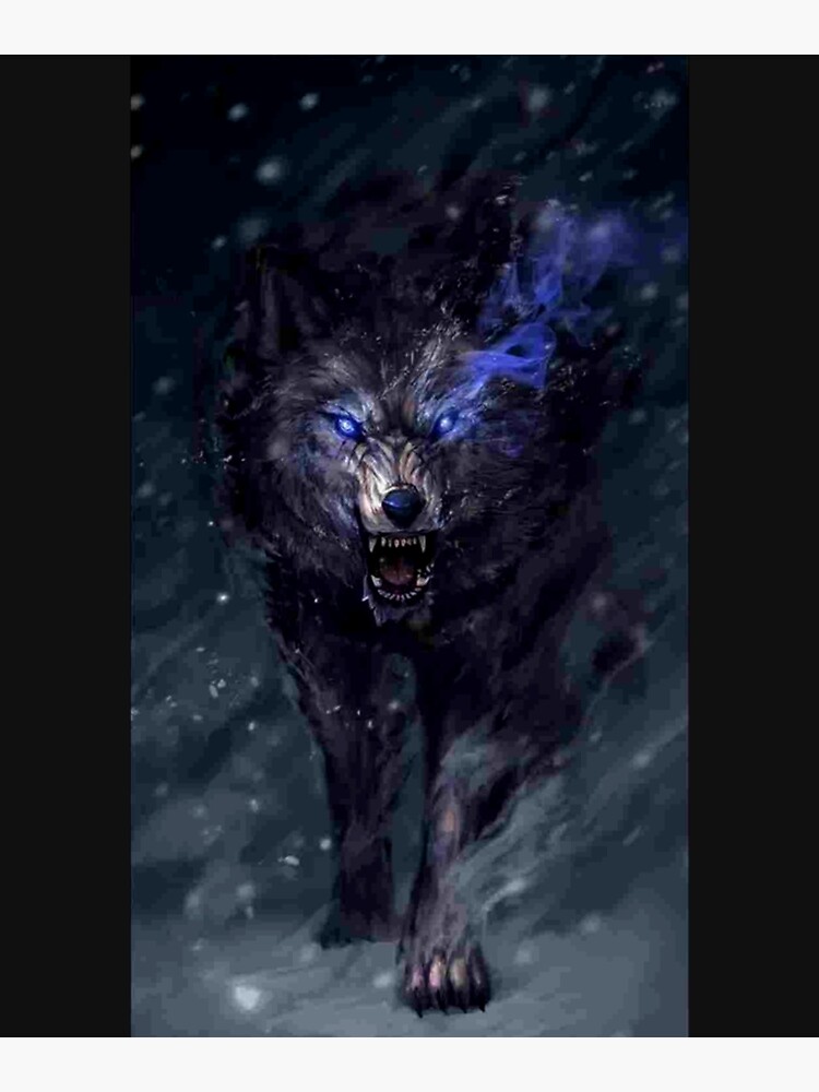"Black wolf with blue eyes " Poster for Sale by Magicideag Redbubble