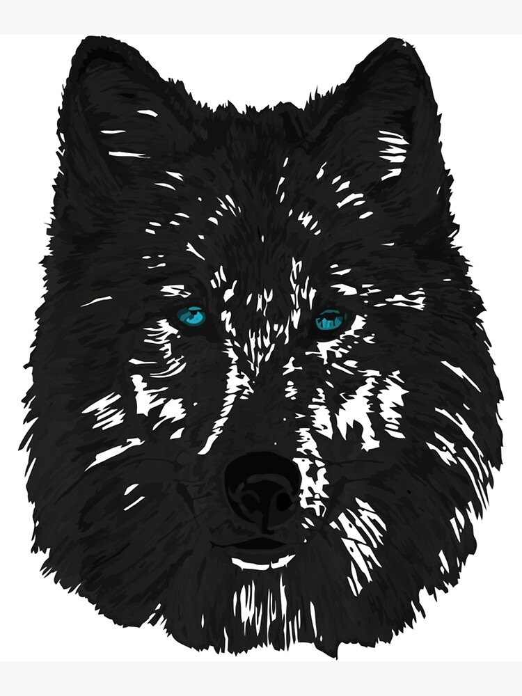 "Black Wolf With Blue Eyes " Poster for Sale by Magicideag Redbubble
