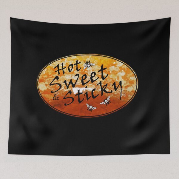 Item preview, Hot Sweet & Sticky - Black Font on Honeycomb designed and sold by MountMercantile.