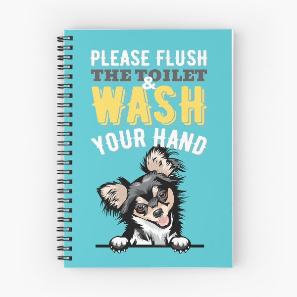 Item preview, Please Flush The Toilet And Wash Your Hand | Bathroom Decor Peeking Dog designed and sold by DAFIN.