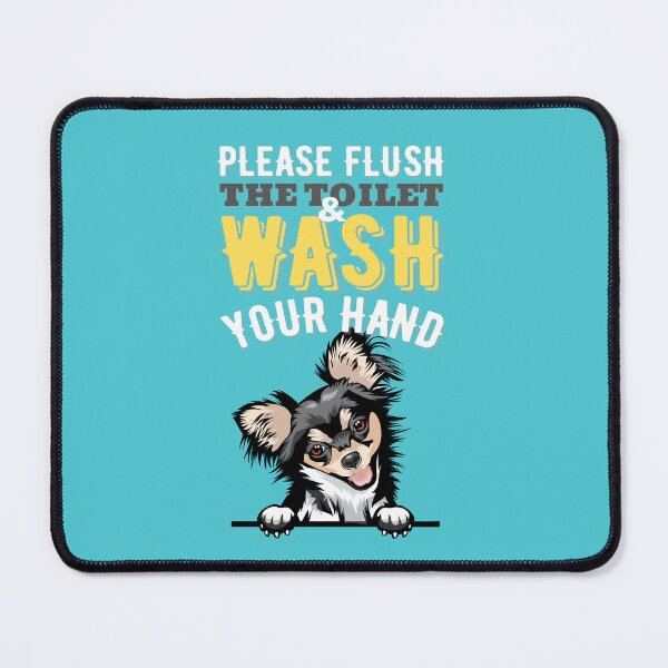 Item preview, Please Flush The Toilet And Wash Your Hand | Bathroom Decor Peeking Dog designed and sold by DAFIN.