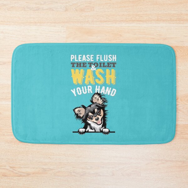 Item preview, Please Flush The Toilet And Wash Your Hand | Bathroom Decor Peeking Dog designed and sold by DAFIN.