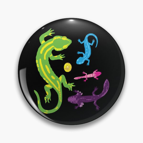 Item preview, Pop Art Bright Color Salamanders, axolotl, and egg  from an old book designed and sold by pelagio.
