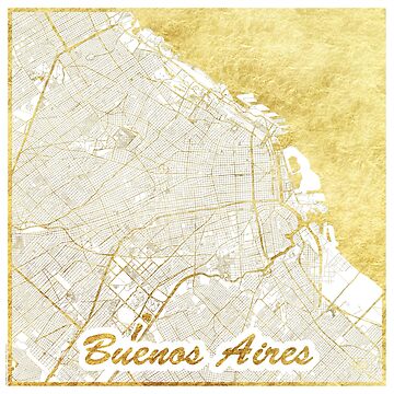 Artwork thumbnail, Buenos Aires Map Gold by HubertRoguski