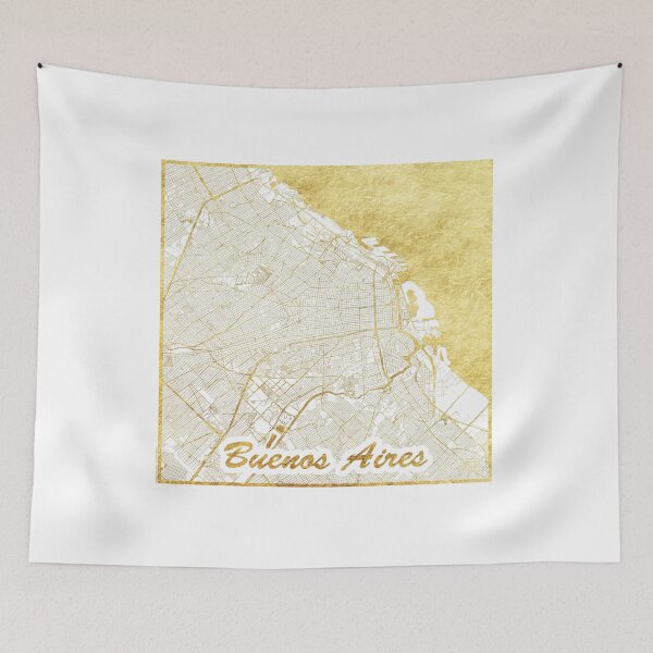 Item preview, Buenos Aires Map Gold designed and sold by HubertRoguski.