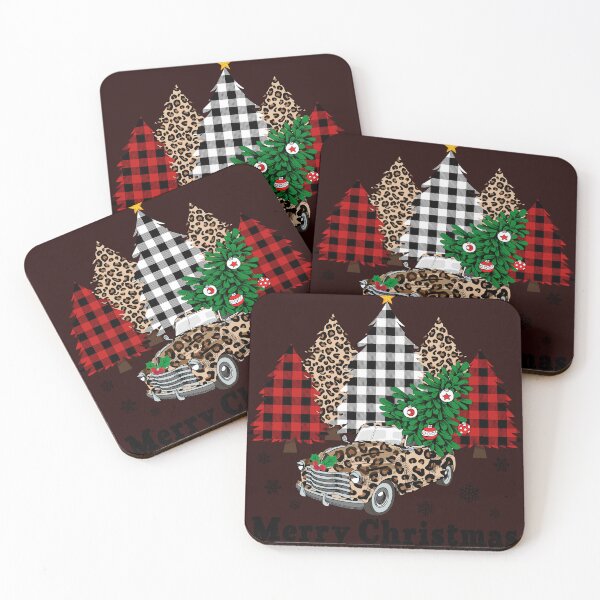 Item preview, Merry Christmas Leopard Car Xmas Buffalo Plaid Tree designed and sold by MagdalenaWilh.