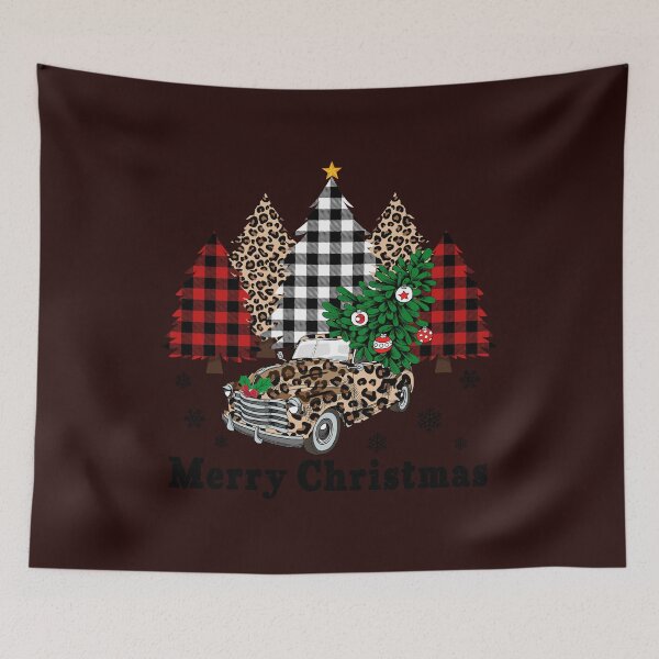 Item preview, Merry Christmas Leopard Car Xmas Buffalo Plaid Tree designed and sold by MagdalenaWilh.