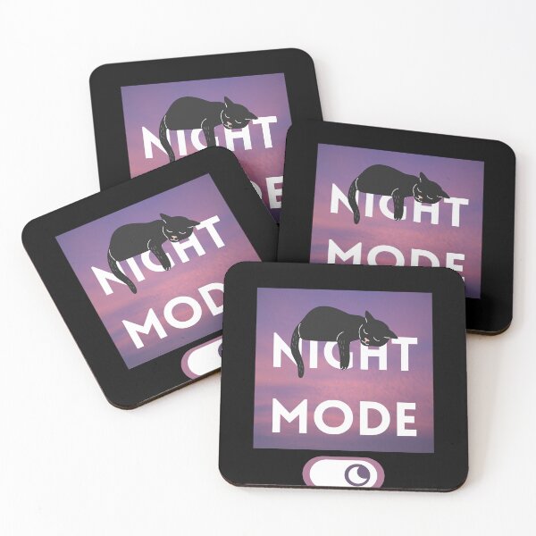 Item preview, Night Mode, Sleeping Cute Black Cat, Purple Night Sky designed and sold by quinellie.