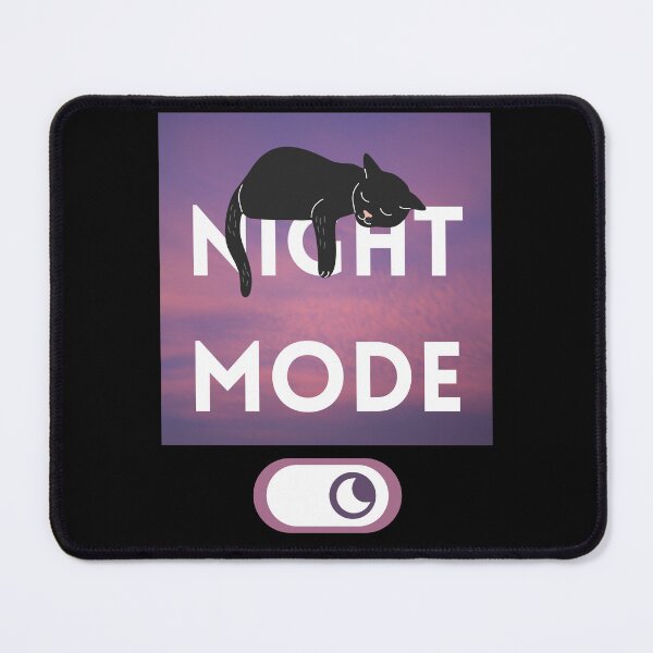 Item preview, Night Mode, Sleeping Cute Black Cat, Purple Night Sky designed and sold by quinellie.