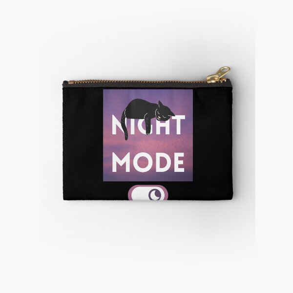 Item preview, Night Mode, Sleeping Cute Black Cat, Purple Night Sky designed and sold by quinellie.