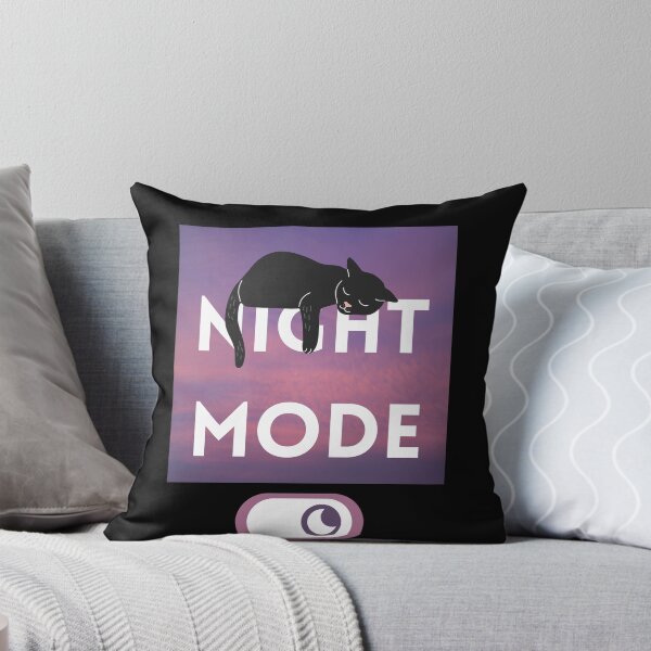 Item preview, Night Mode, Sleeping Cute Black Cat, Purple Night Sky designed and sold by quinellie.