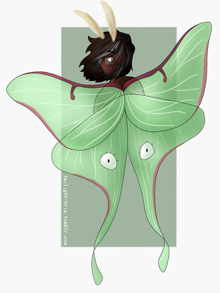 Luna Moth Jon Jarchivist Sticker By Twilight Trix Redbubble