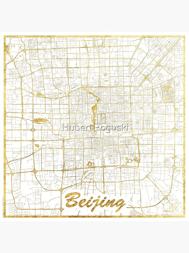 Beijing Map Gold by HubertRoguski