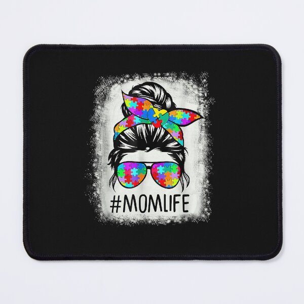 Item preview, Autism Awareness MomLife Messy Bun Puzzle Beached Supporter designed and sold by TristanPierre.