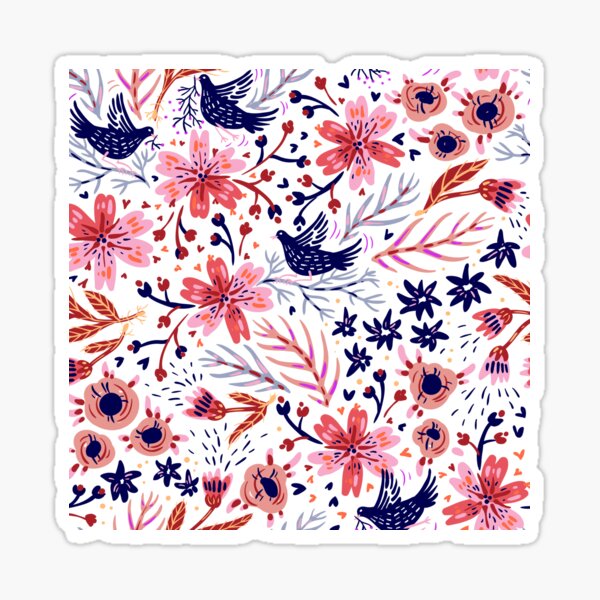 Item preview, Birds and Flowers Flowerpattern designed and sold by sorryimbusy.