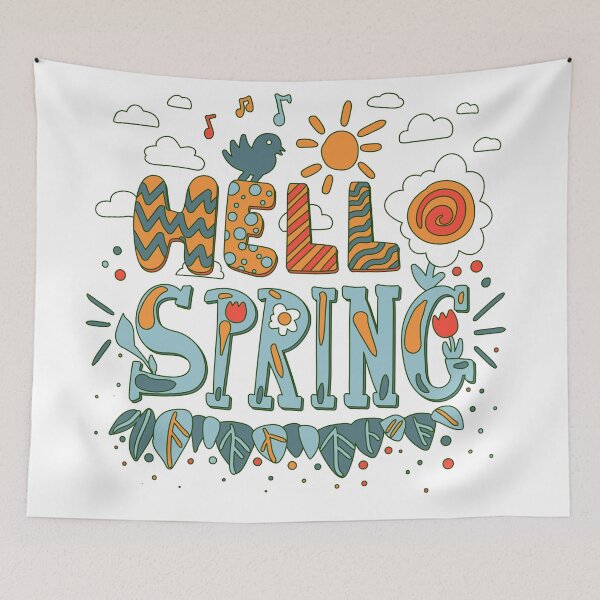 Item preview, Hello Spring Colorful Typography Best Selling designed and sold by KawaiiTops.