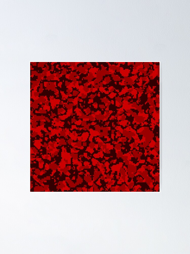 Red Camo pattern digital Camouflage Poster for Sale by