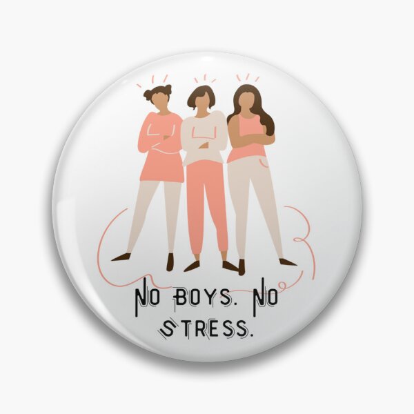 Item preview, Pink No Boys No Stress Galentines For Singles   designed and sold by FlynnHansen.