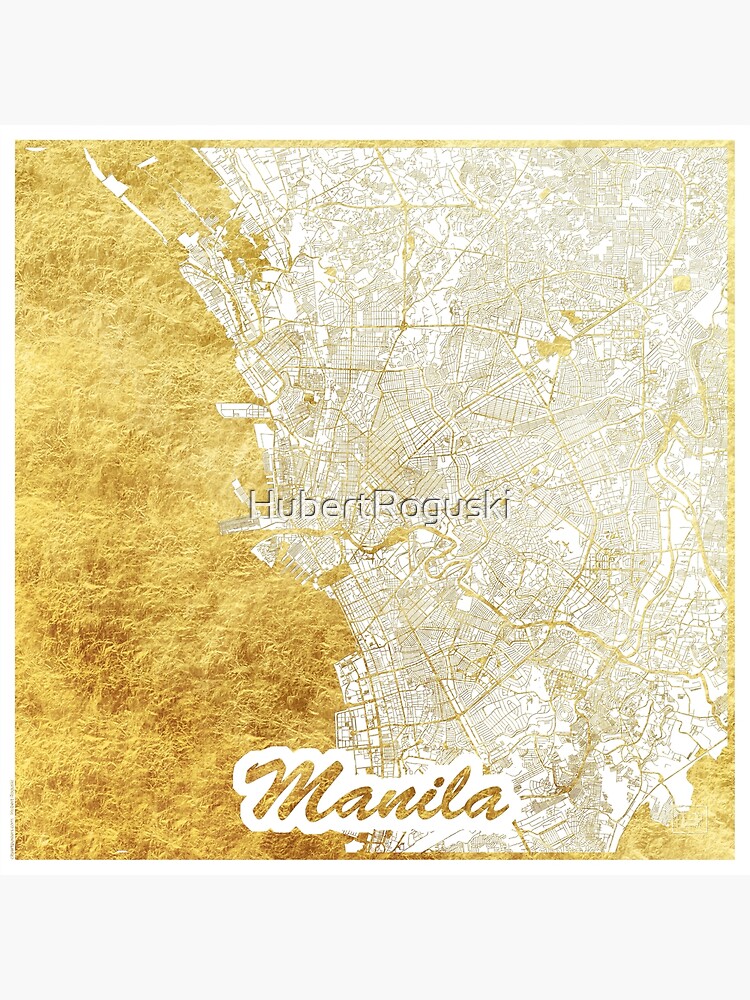 Manila Map Gold by HubertRoguski