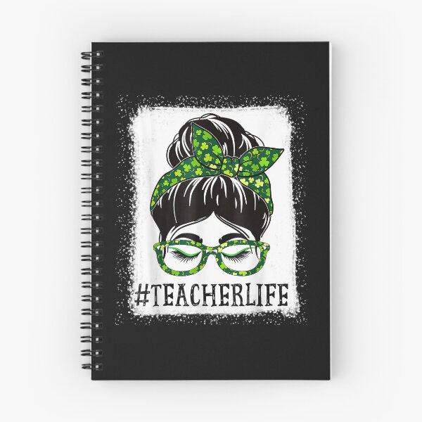 Item preview, Teacher Women Bleached Messy Bun St Patrick's Day Shamrock designed and sold by TristanPierre.