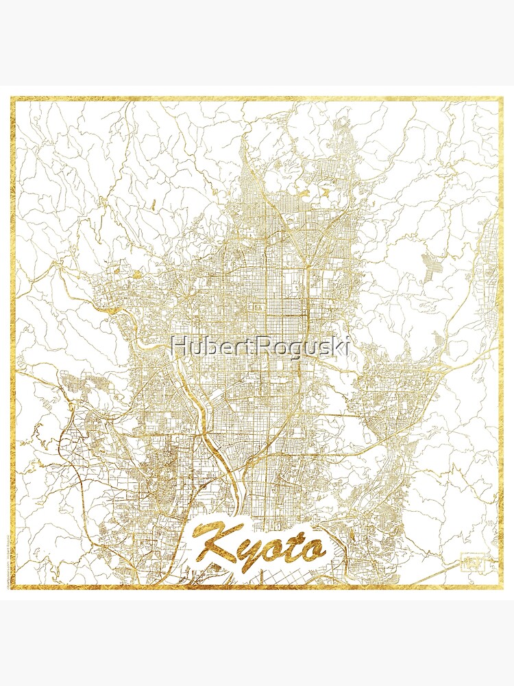 Kyoto Map Gold by HubertRoguski