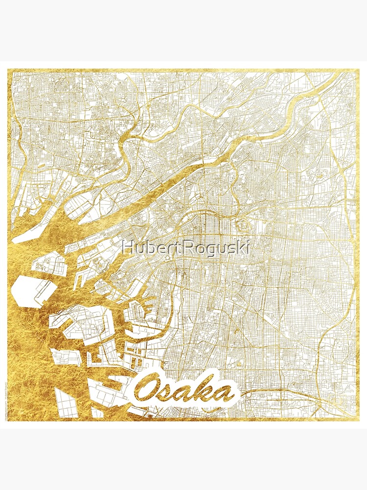 Osaka Map Gold by HubertRoguski