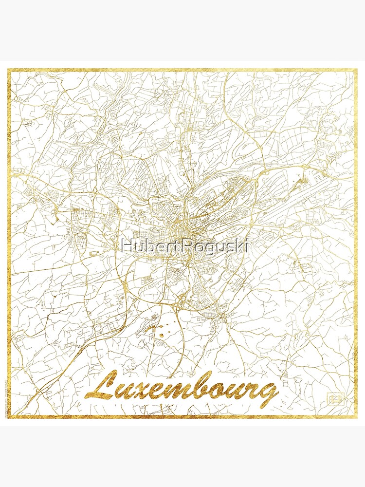 Thumbnail 3 of 3, Poster, Luxembourg Map Gold designed and sold by HubertRoguski.