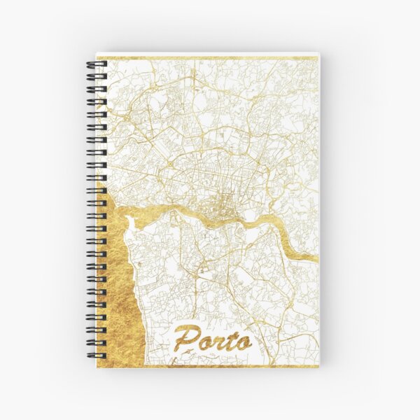 Porto Map Gold Spiral Notebook