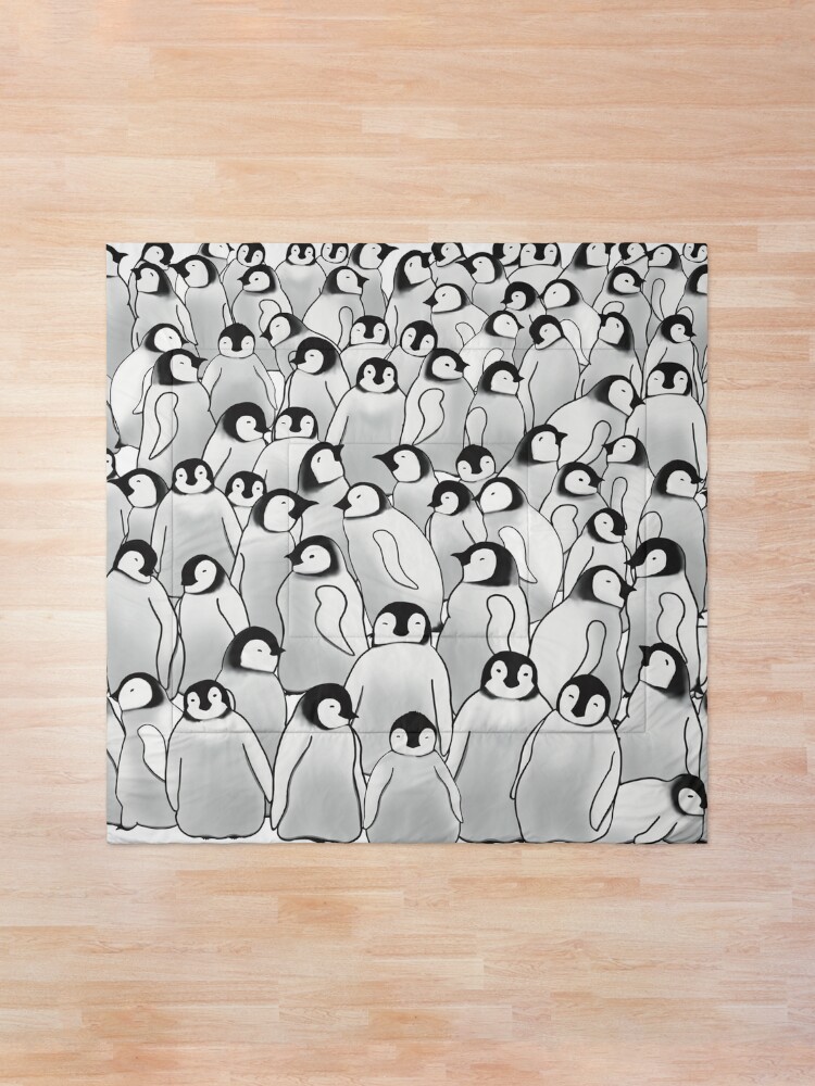 Alternate view of Creche, Emperor Penguin Chicks Art Comforter