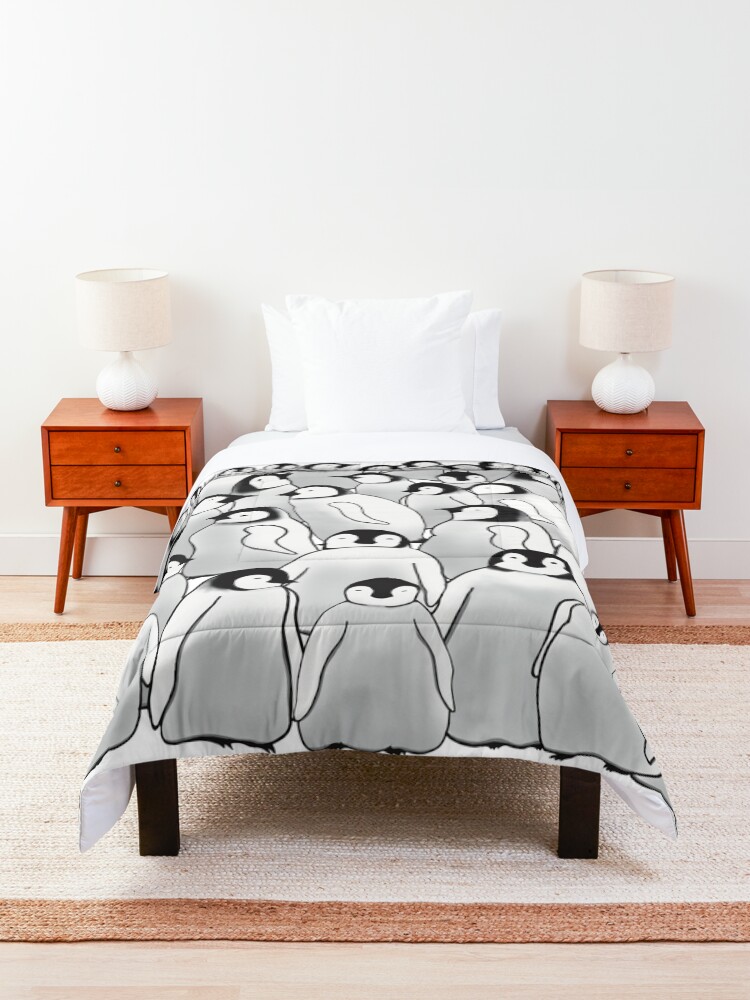 Alternate view of Creche, Emperor Penguin Chicks Art Comforter
