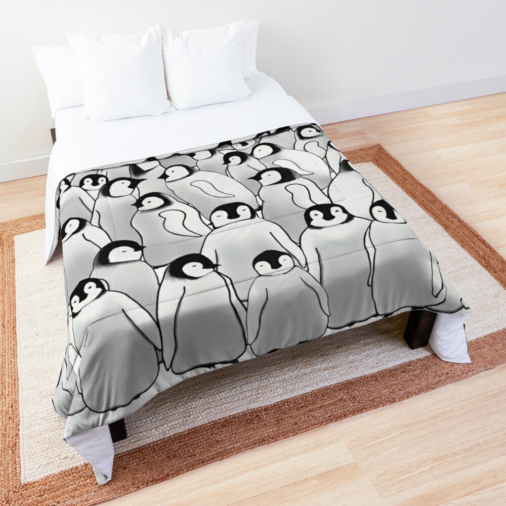 Creche, Emperor Penguin Chicks Art Comforter