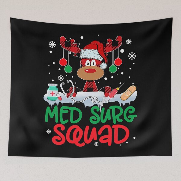 Item preview, Red Plaid Reindeer Santa Hat Med Surg Squad Nurse Christmas   designed and sold by easterrandi8794.