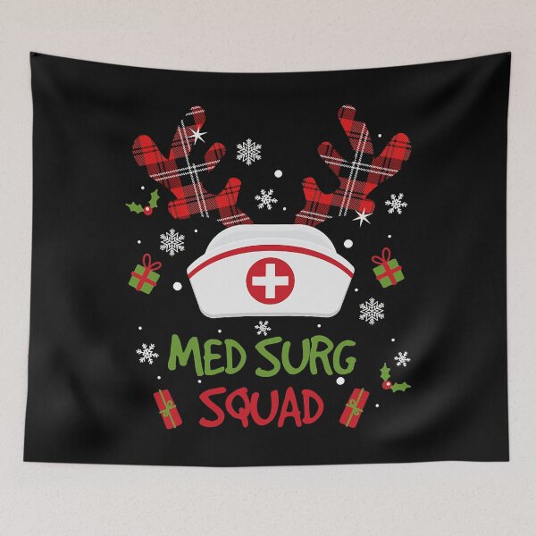 Item preview, Red Plaid Reindeer Santa Hat Med Surg Squad Nurse Christmas   designed and sold by easterrandi8794.