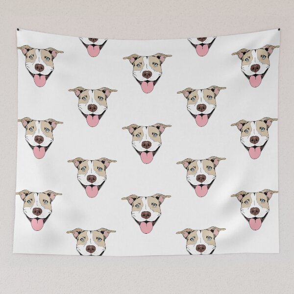 Item preview, Fawn and White Pitbull (Blue Eyes) designed and sold by arisaidesigns.